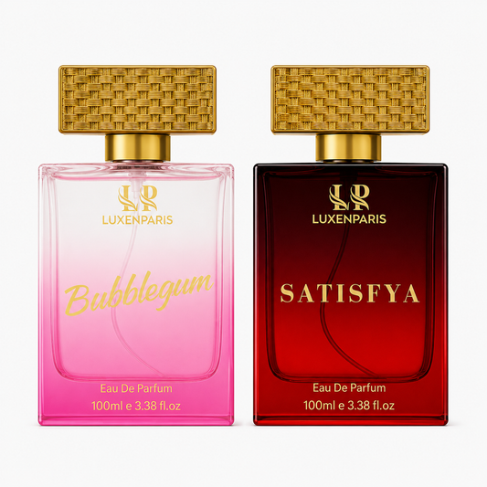 Bubblegum + Satisfya Perfume Combo (100 ml × 2) | Luxury Couple Special Perfume Gift Set | Long-Lasting Eau de Parfum for Women & Unisex | Premium Fragrance Duo