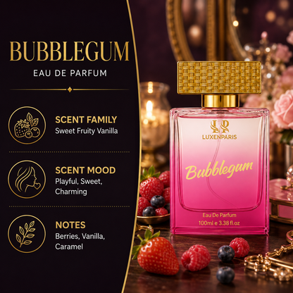 Bubblegum Eau de Parfum 100 ml | Berry-Vanilla Luxury Perfume | Playful Yet Chic | Long-Lasting EDP | Unisex