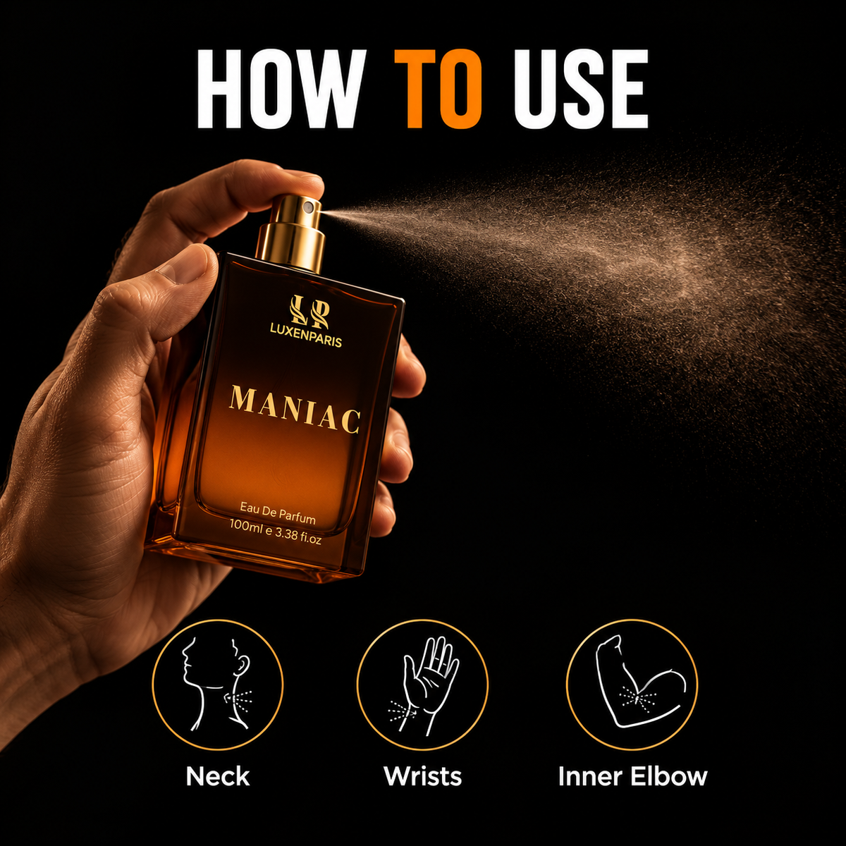 Maniac Eau de Parfum 100 ml | Citrus-Woody Luxury Perfume | LongLasting EDP | Unisex