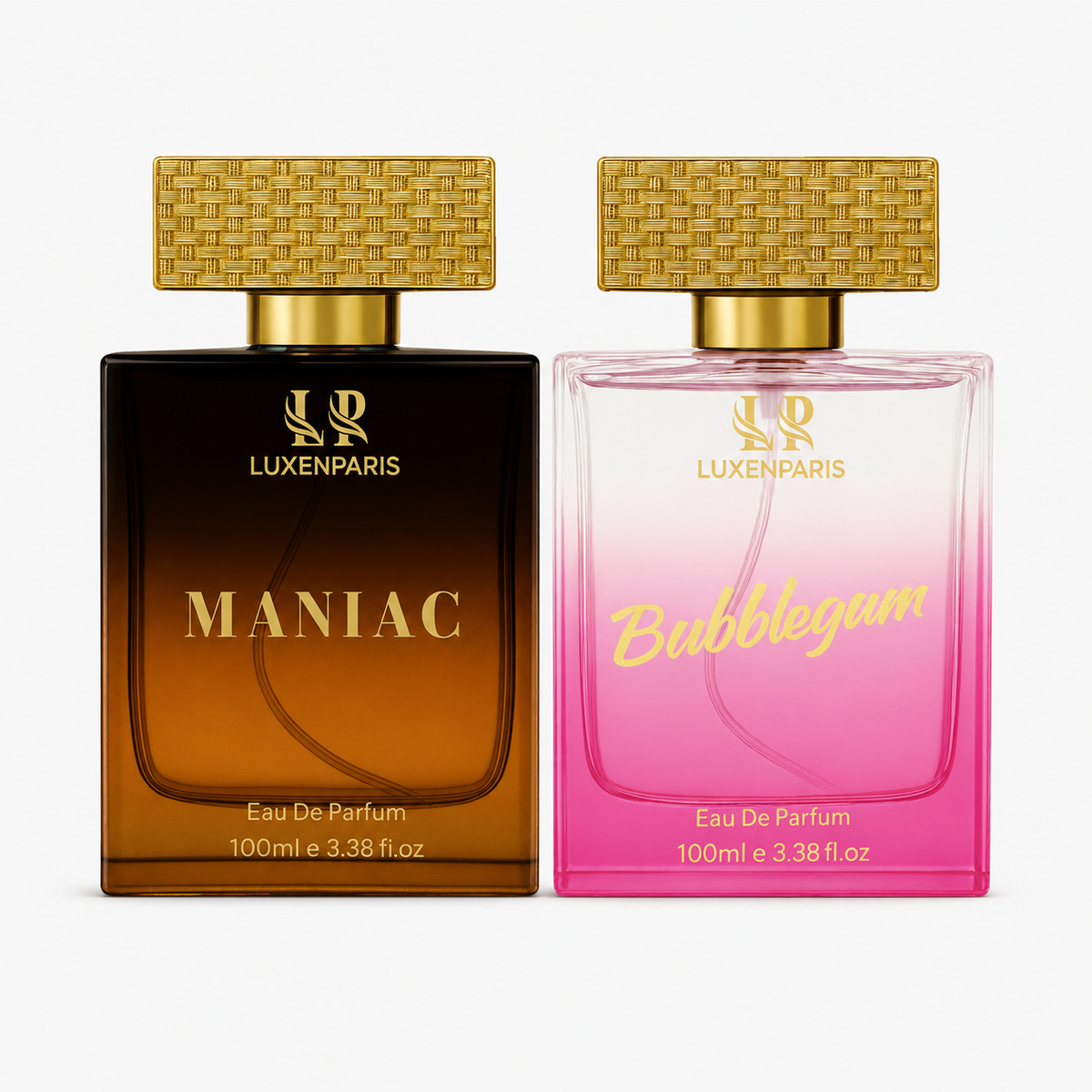 Maniac + Bubblegum Eau de Parfum Combo (100 ml × 2) | Him & Her Perfume Gift Set | Citrus-Woody for Men & Berry-Vanilla for Women | Long-Lasting EDP