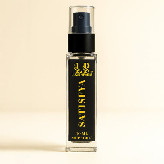 Satisfya Eau de Parfum 10 ml | Amber-Spice & Driftwood Luxury Perfume | Long-Lasting EDP | Unisex