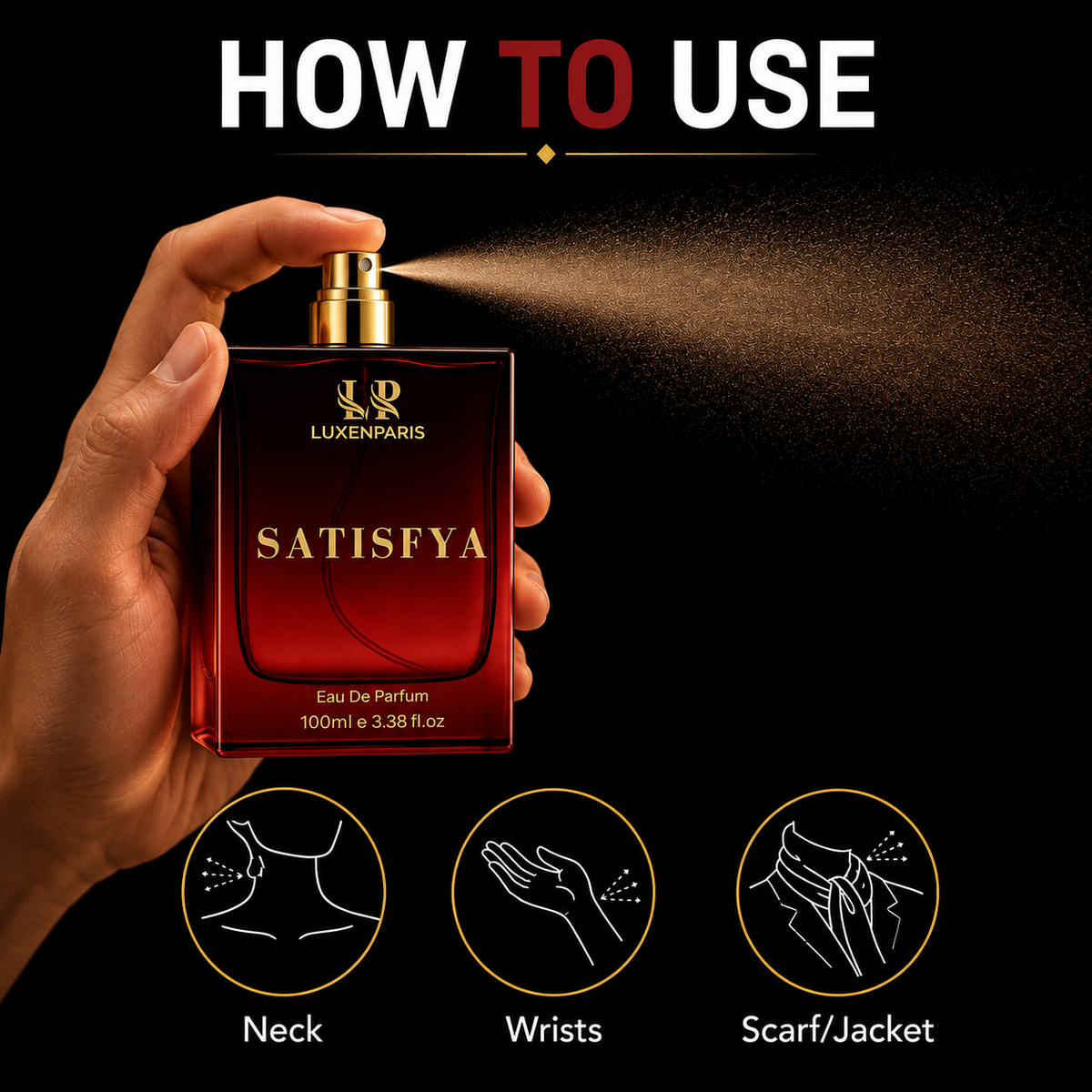 Satisfya Eau de Parfum 100 ml | Amber-Spice & Driftwood Luxury Perfume | Long-Lasting EDP | Unisex